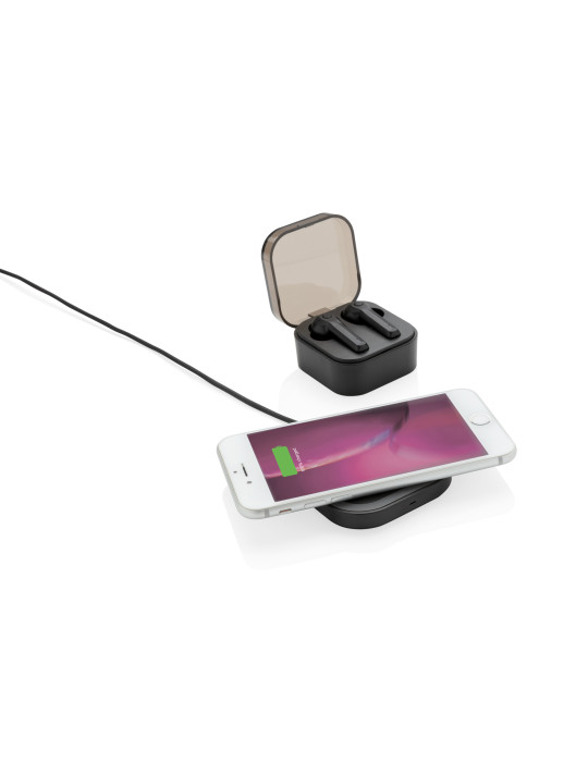Écouteurs TWS avec boîtier et chargeur sans fil personnalisables