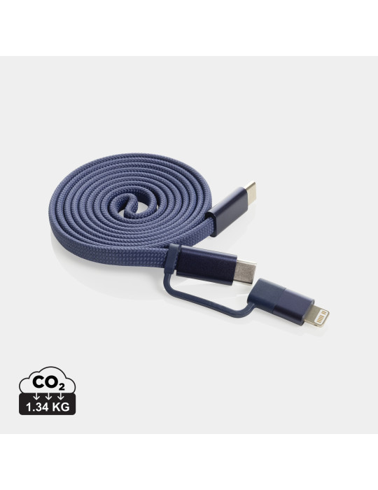 Câble magnétique 60W 2 en 1 Arc en PET RCS personnalisable