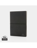 Carnet A5 cuir recyclé GRS 160 pages crème personnalisable