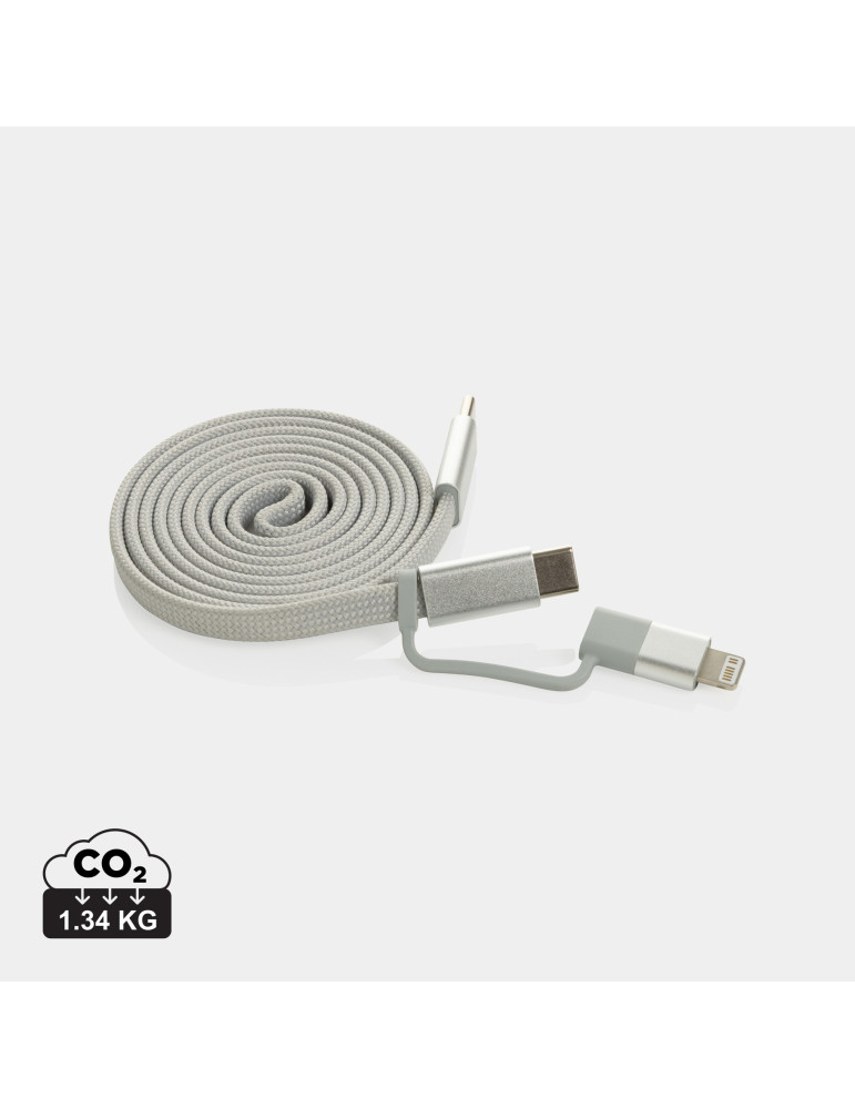 Câble magnétique 60W 2 en 1 Arc en PET RCS personnalisable