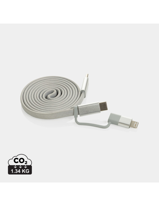 Câble magnétique 60W 2 en 1 Arc en PET RCS personnalisable