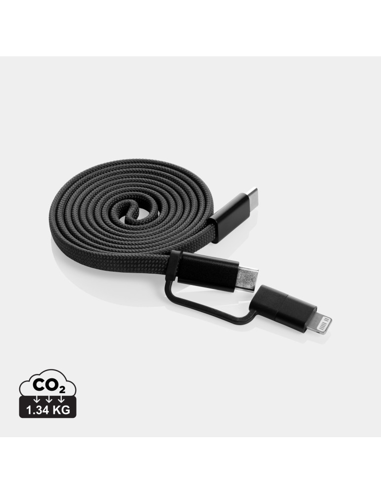 Câble magnétique 60W 2 en 1 Arc en PET RCS personnalisable