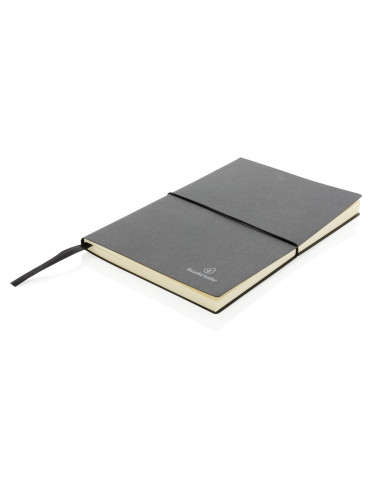 Carnet A5 cuir recyclé GRS 160 pages crème personnalisable 2