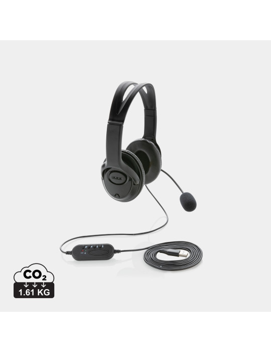 Casque filaire USB-A avec commande volume personnalisable