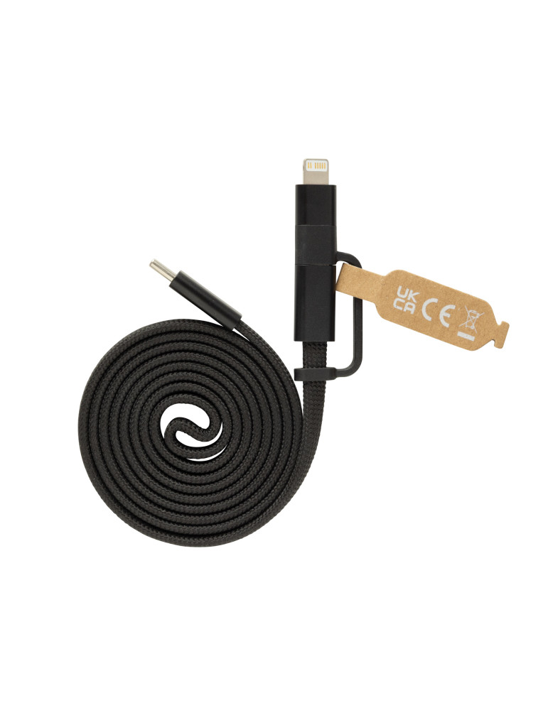 Câble magnétique 60W 2 en 1 Arc en PET RCS personnalisable
