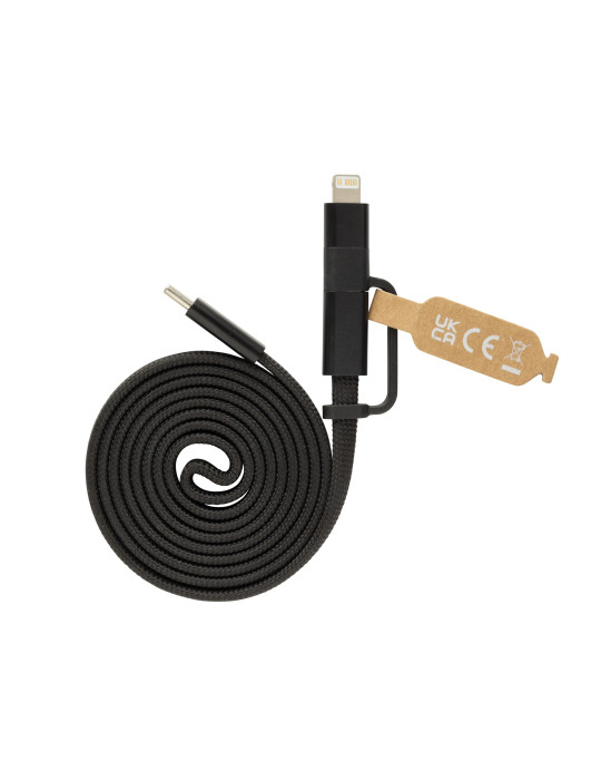 Câble magnétique 60W 2 en 1 Arc en PET RCS personnalisable