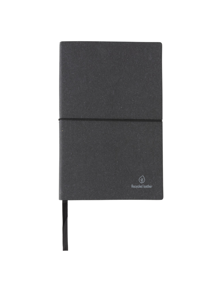 Carnet A5 cuir recyclé GRS 160 pages crème personnalisable