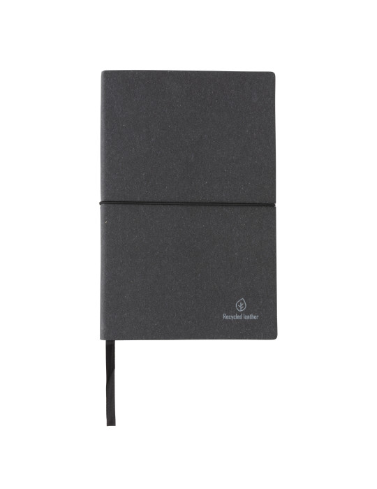 Carnet A5 cuir recyclé GRS 160 pages crème personnalisable