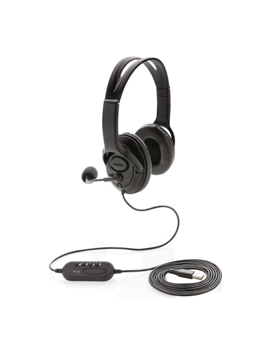 Casque filaire USB-A avec commande volume personnalisable