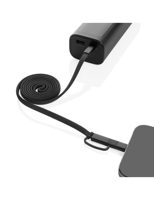 Câble magnétique 60W 2 en 1 Arc en PET RCS personnalisable