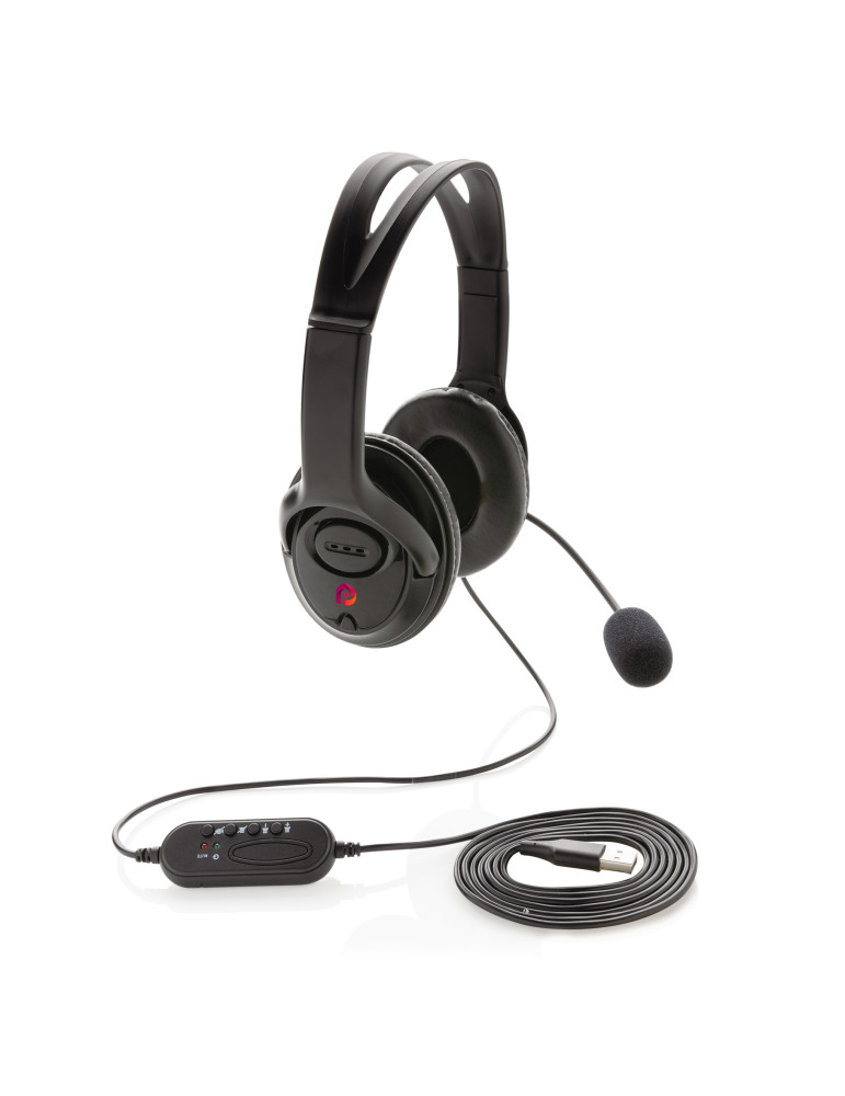 Casque filaire USB-A avec commande volume personnalisable