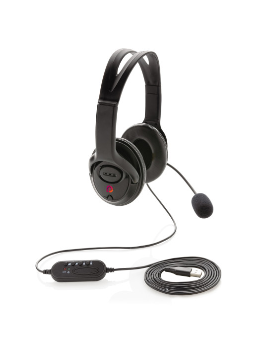 Casque filaire USB-A avec commande volume personnalisable