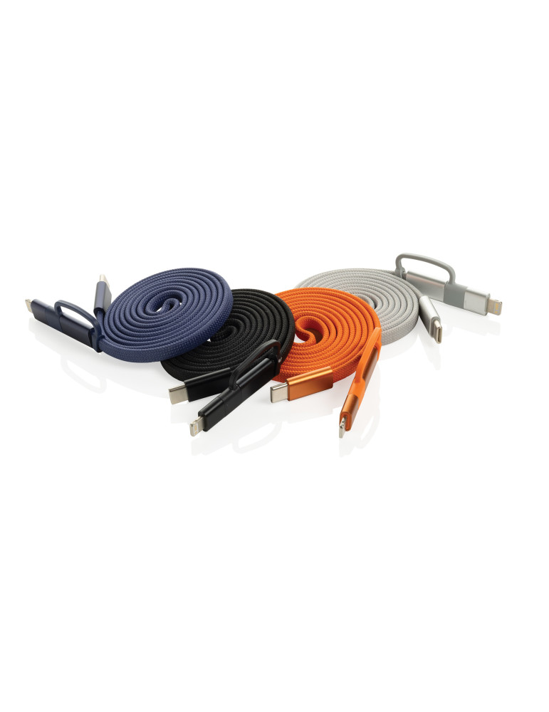 Câble magnétique 60W 2 en 1 Arc en PET RCS personnalisable