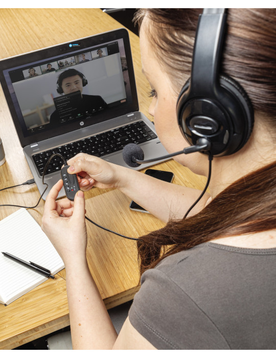 Casque filaire USB-A avec commande volume personnalisable