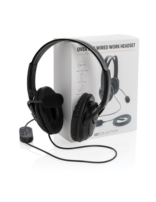 Casque filaire USB-A avec commande volume personnalisable