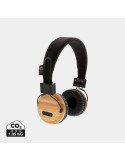 Casque sans fil à détails bambou et microphone personnalisable