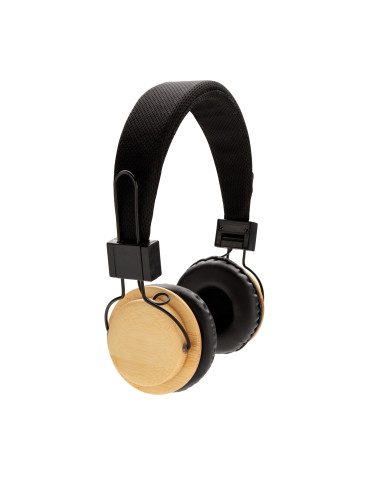 Casque sans fil à détails bambou et microphone personnalisable 2