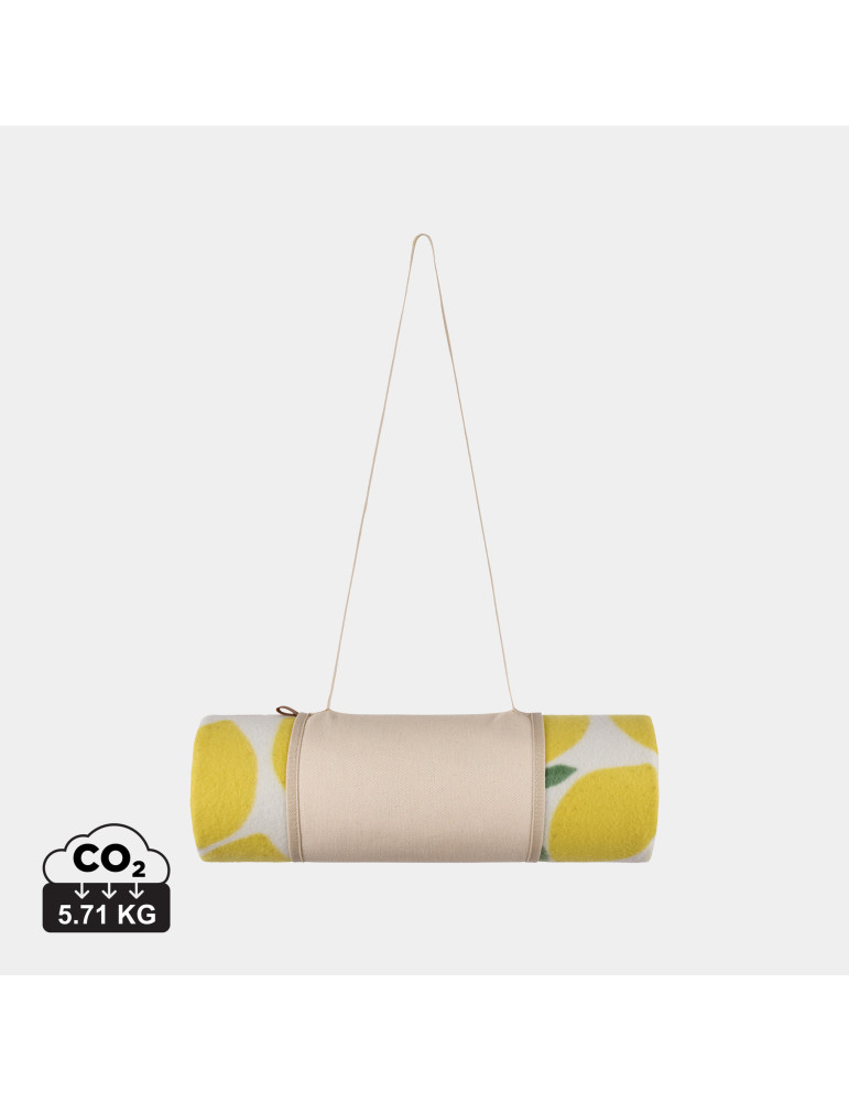 Couverture pique-nique Vinga Arwe à motif citron GRS personnalisable