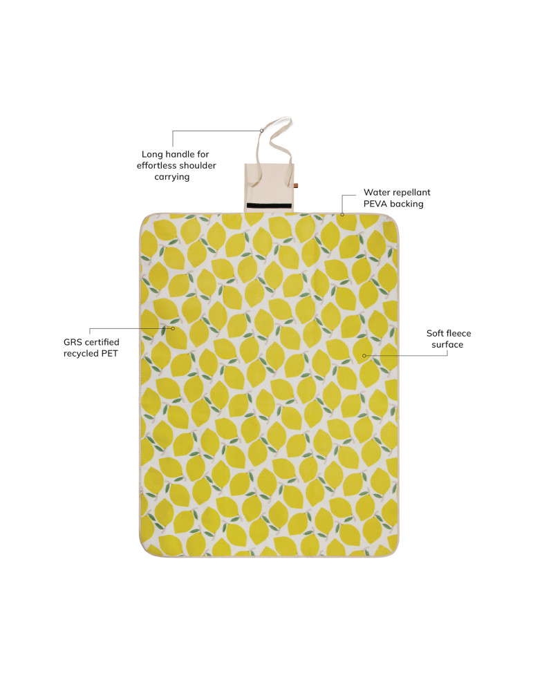 Couverture pique-nique Vinga Arwe à motif citron GRS personnalisable