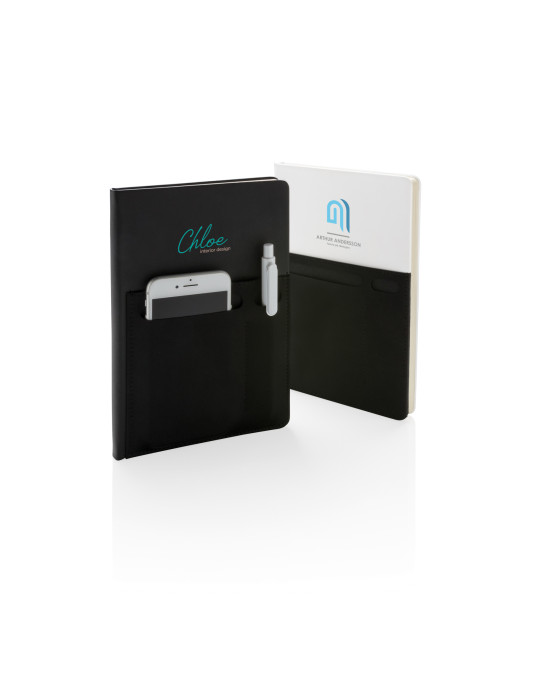 Carnet A5 à pochettes téléphone et documents personnalisable