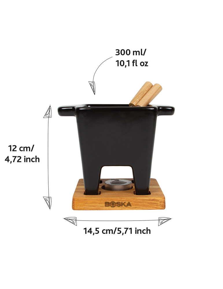 Petit service à fondue BOSKA Tapas Nero 300 ml personnalisable