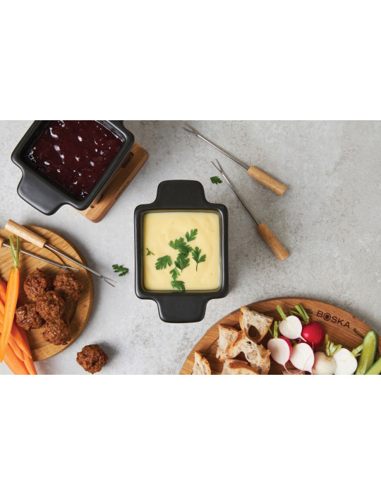 Petit service à fondue BOSKA Tapas Nero 300 ml personnalisable