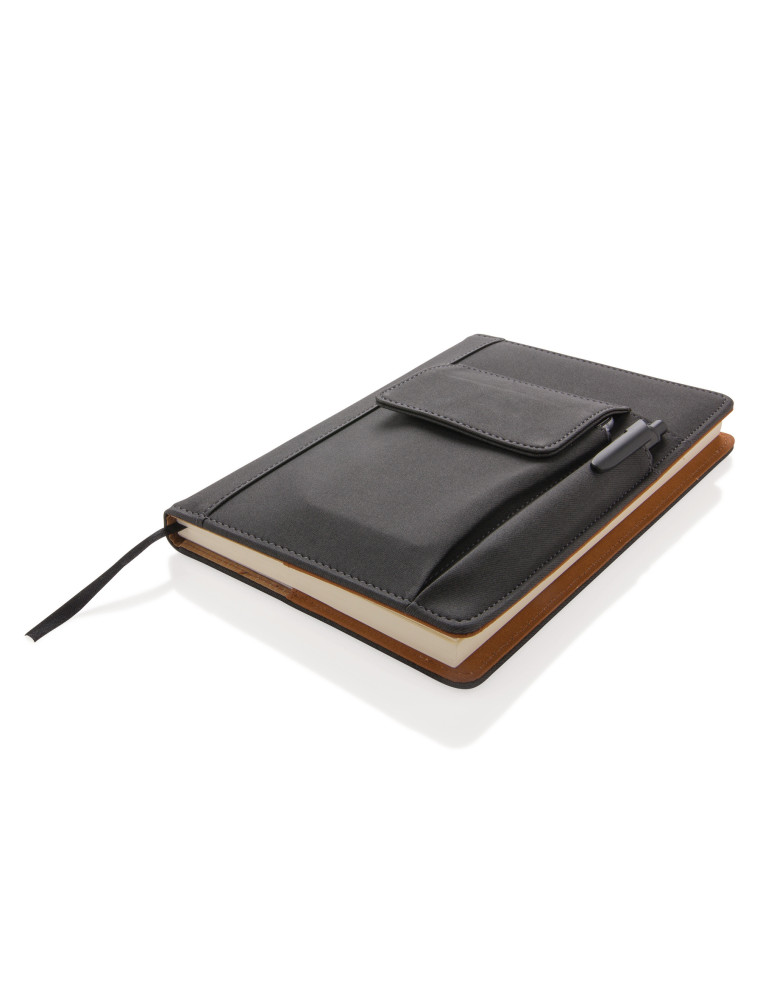 Carnet A5 à housse réutilisable et poche téléphone personnalisable