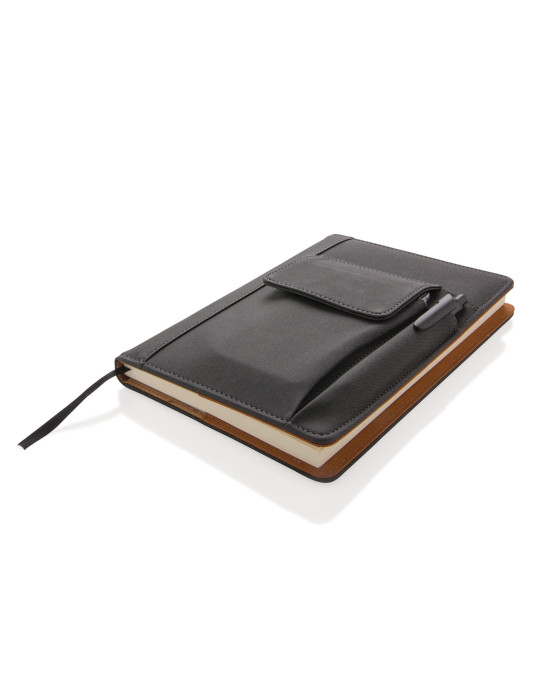 Carnet A5 à housse réutilisable et poche téléphone personnalisable