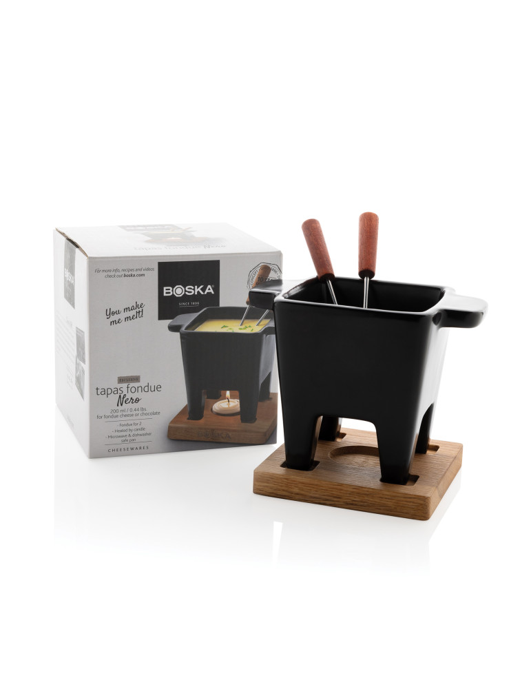Petit service à fondue BOSKA Tapas Nero 300 ml personnalisable
