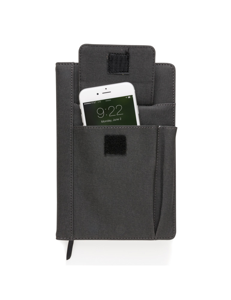 Carnet A5 à housse réutilisable et poche téléphone personnalisable