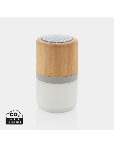 Enceinte bambou 3 W à lumière d’ambiance personnalisable