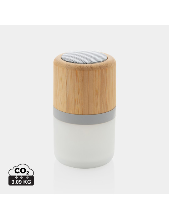 Enceinte bambou 3 W à lumière d’ambiance personnalisable