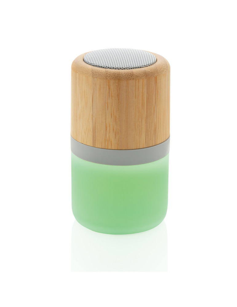 Enceinte bambou 3 W à lumière d’ambiance personnalisable