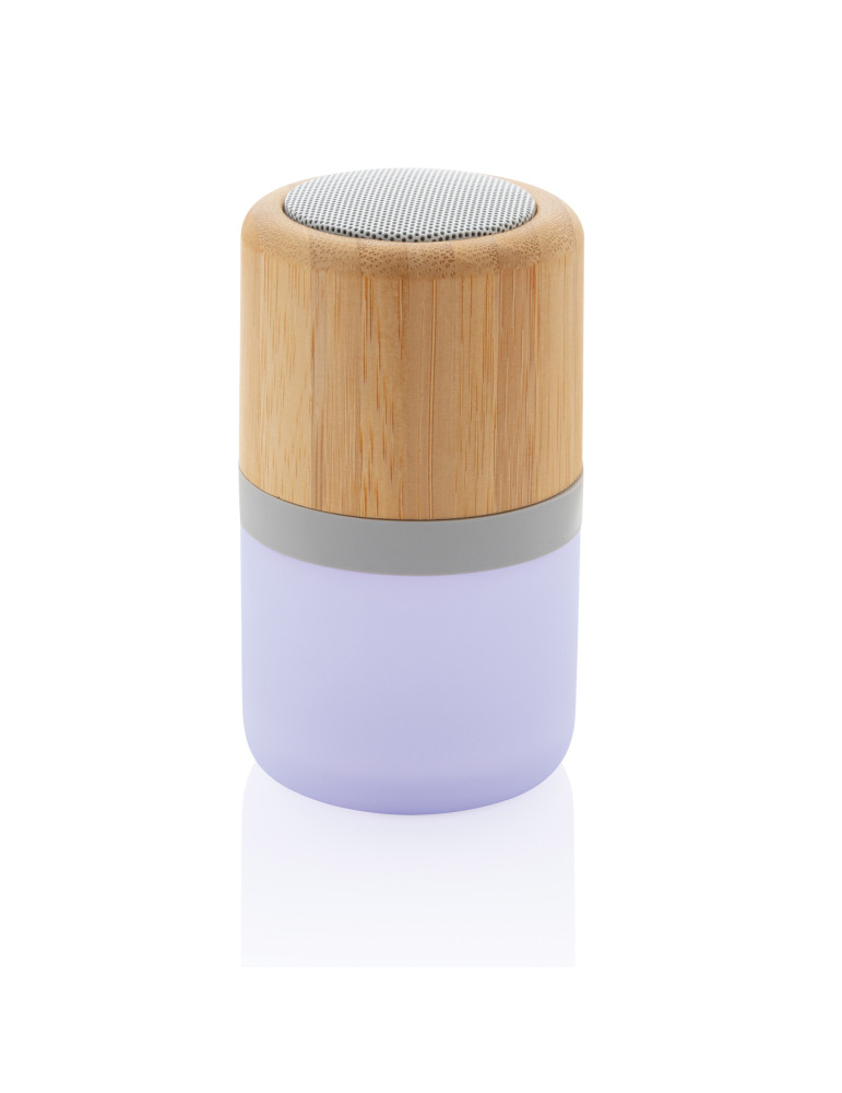 Enceinte bambou 3 W à lumière d’ambiance personnalisable