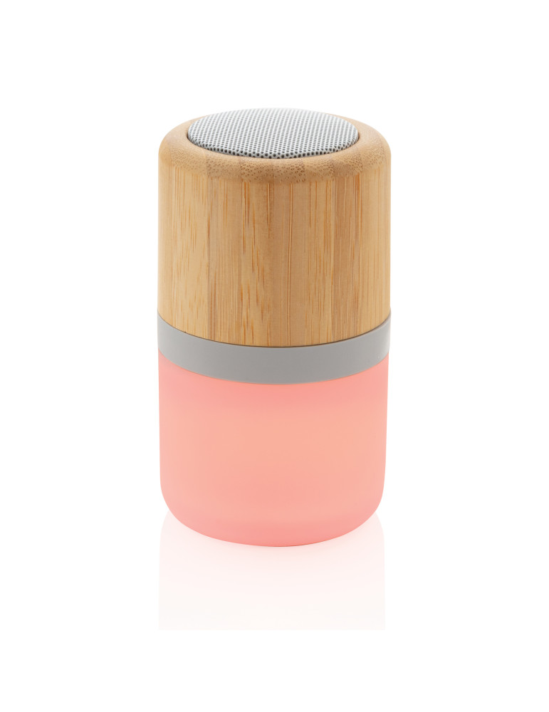 Enceinte bambou 3 W à lumière d’ambiance personnalisable