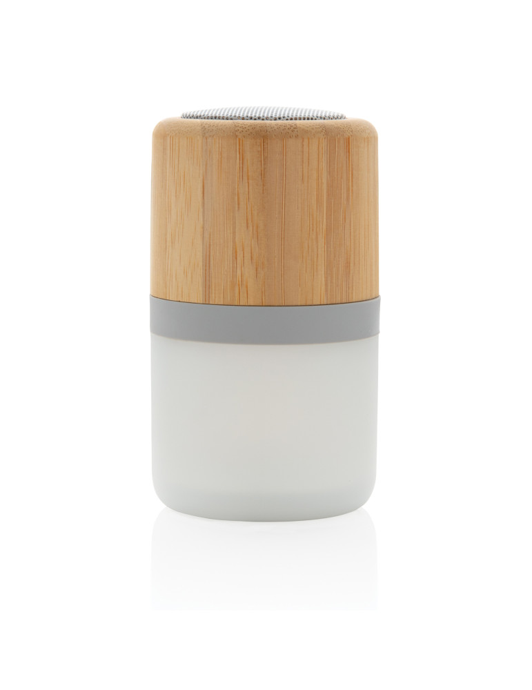 Enceinte bambou 3 W à lumière d’ambiance personnalisable