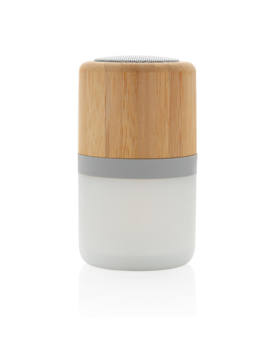 Enceinte bambou 3 W à lumière d’ambiance personnalisable
