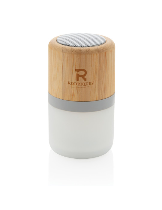 Enceinte bambou 3 W à lumière d’ambiance personnalisable