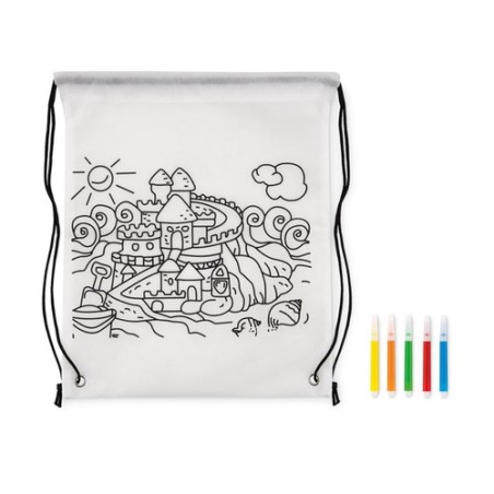 Sac à Cordon Non Tissé Personnalisé - CARRYDRAW Matières : polypropylène (PP) Couleurs : blanc personnalisable avec votre logo