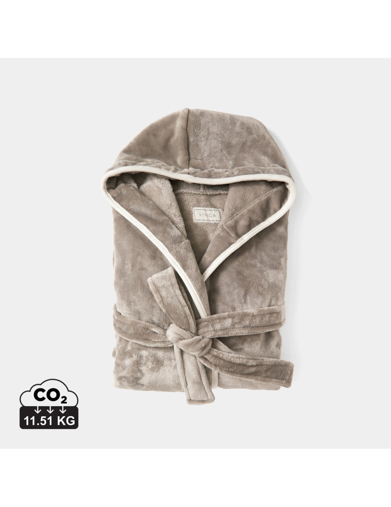 Peignoir à capuche Vinga Louis S/M en rPET GRS personnalisable