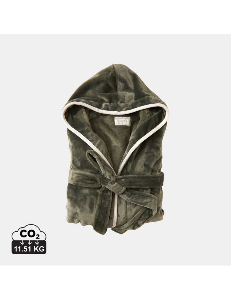 Peignoir à capuche Vinga Louis S/M en rPET GRS personnalisable