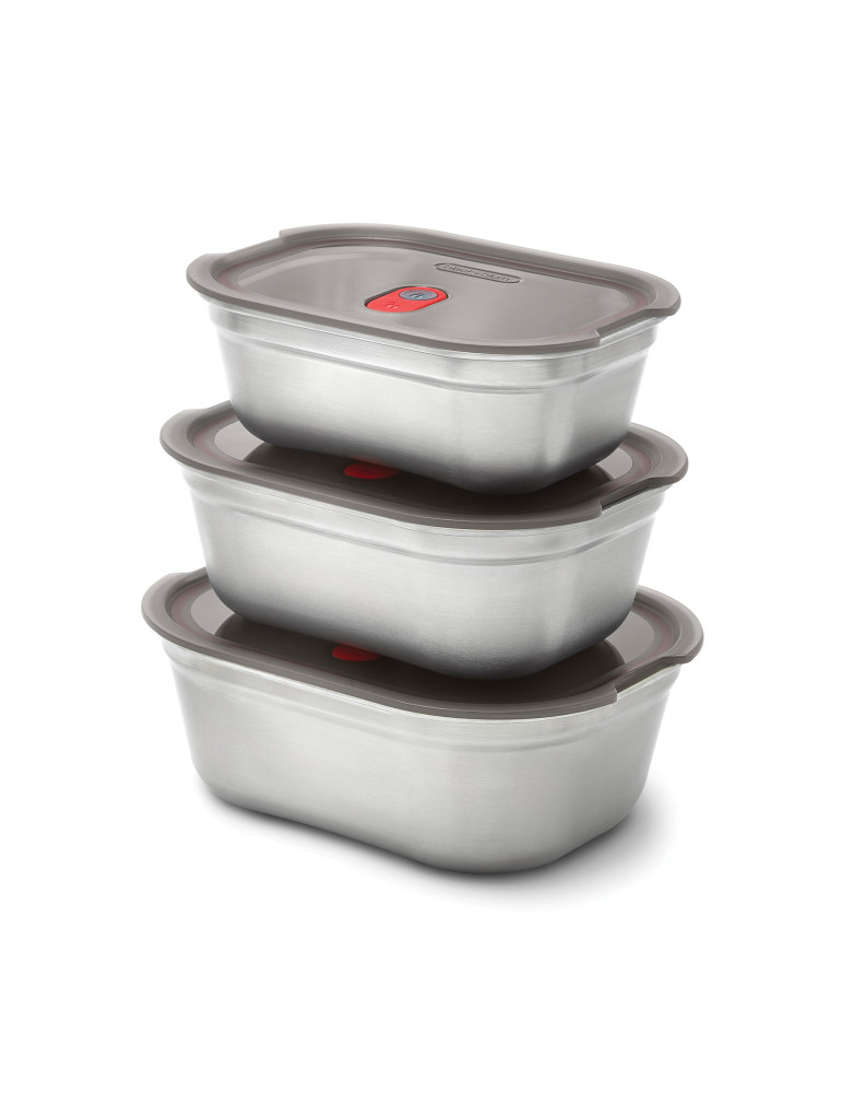 Set de 3 boîtes repas Black+Blum en acier personnalisable