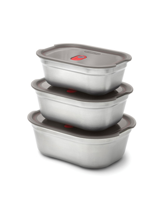 Set de 3 boîtes repas Black+Blum en acier personnalisable