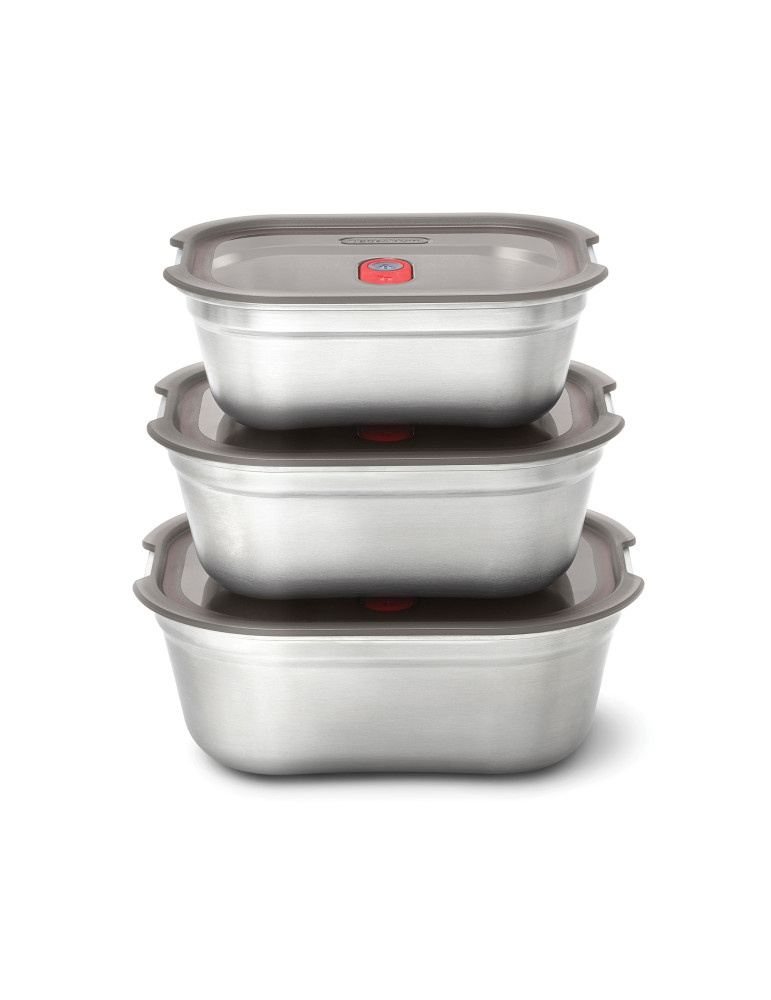 Set de 3 boîtes repas Black+Blum en acier personnalisable