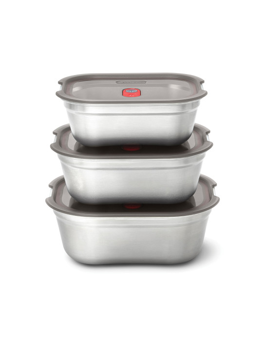 Set de 3 boîtes repas Black+Blum en acier personnalisable