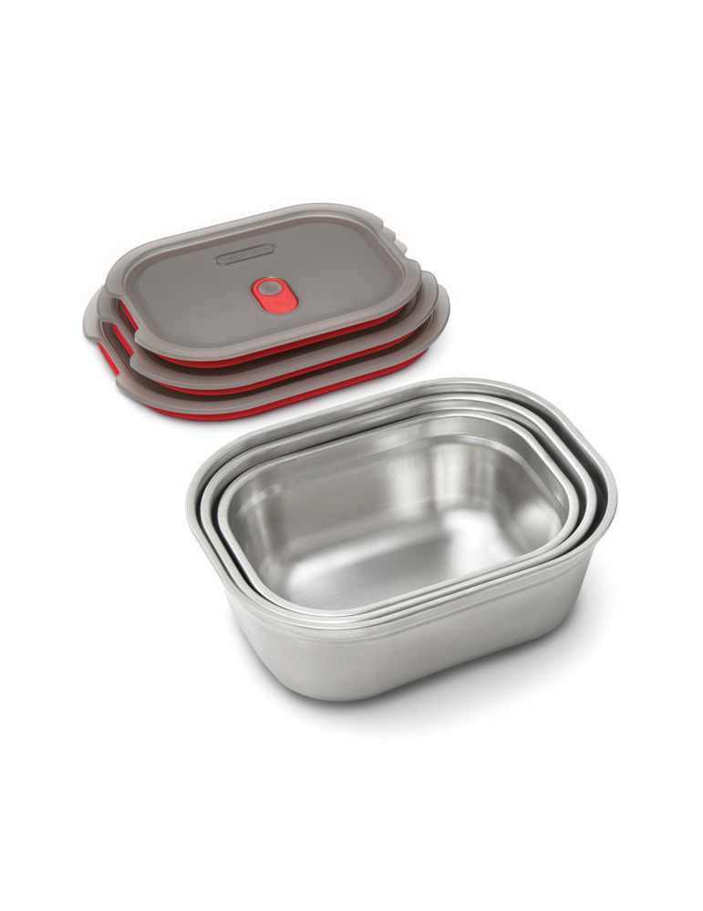 Set de 3 boîtes repas Black+Blum en acier personnalisable
