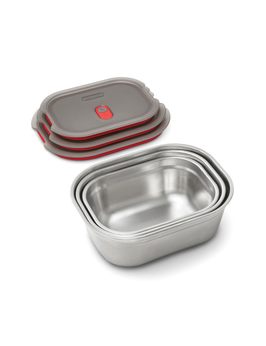 Set de 3 boîtes repas Black+Blum en acier personnalisable