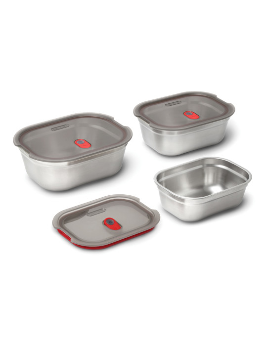 Set de 3 boîtes repas Black+Blum en acier personnalisable