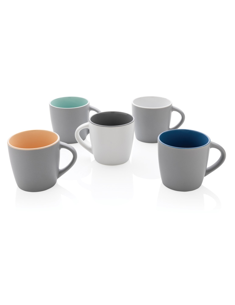 Mug céramique mat 300 ml à intérieur coloré personnalisable