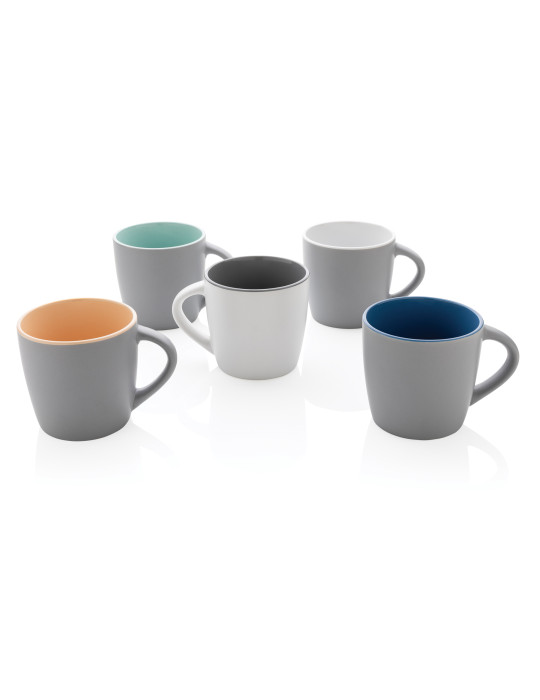 Mug céramique mat 300 ml à intérieur coloré personnalisable